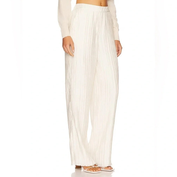 Jonathan Simkhai Tessy Pleats Pants Pleated White Size Medium - Picture 1 of 11